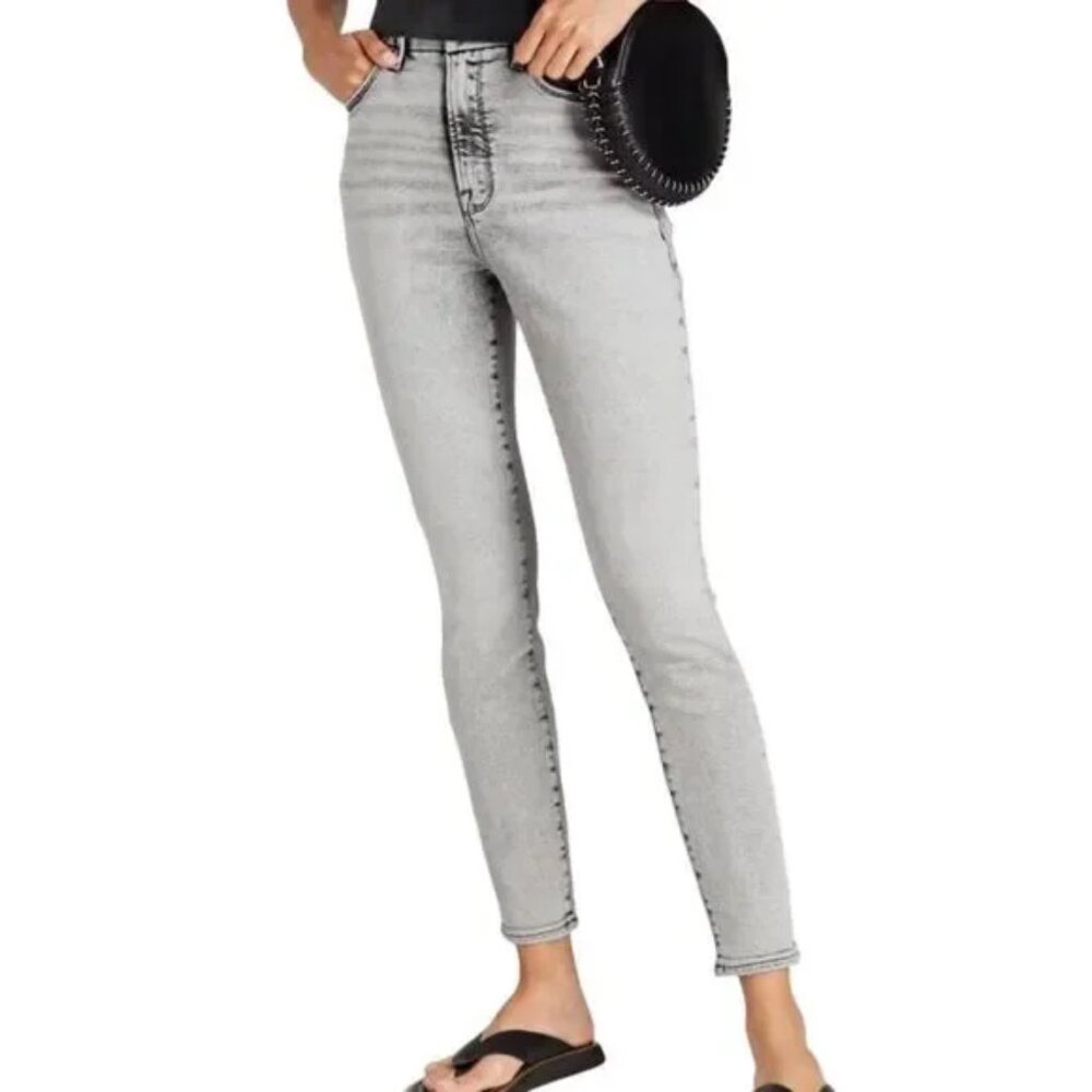 Good American Good Waist Skinny Jeans 18 Gray Wash High Rise Stretch Plus Size